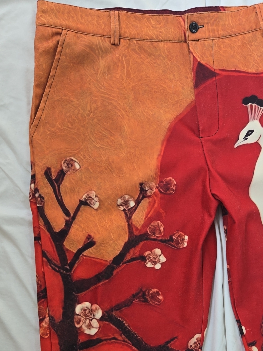 Men's/Unisex Multicolored, Graphics, Peacock, Floral Pants All Over Design - Picture 5 of 16